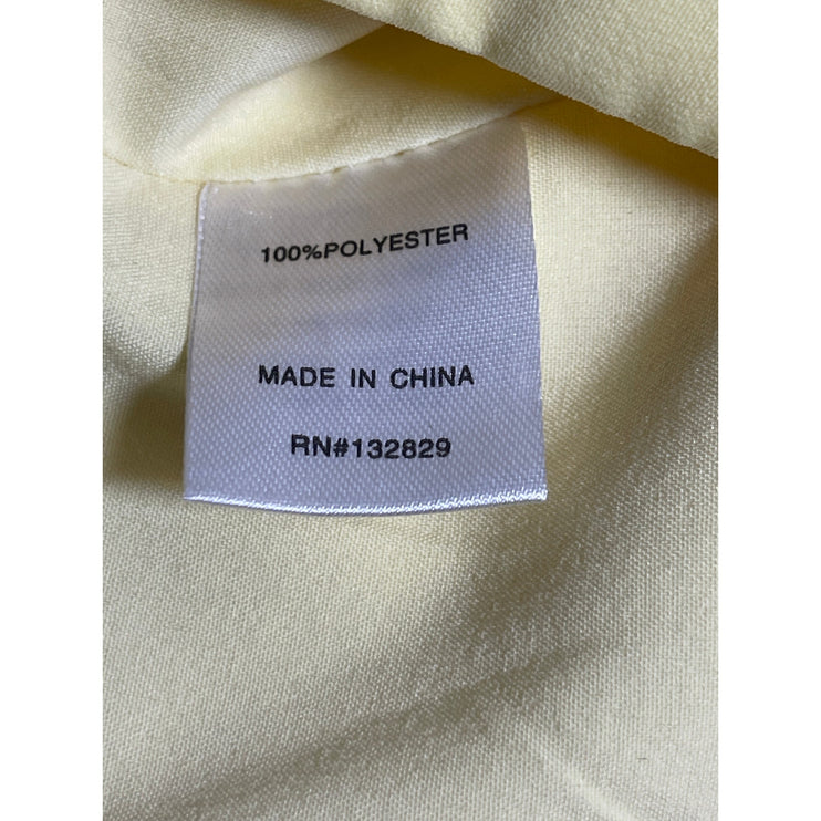 Superdown Yellow Sleeveless Tie Strap V Neck Smocked Tank Cami Crop Top Size S