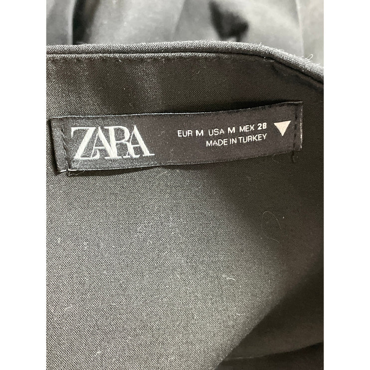 Zara Black Belted Pleated High Rise Mini Skater Flare A-Line Skort Skirt Size M