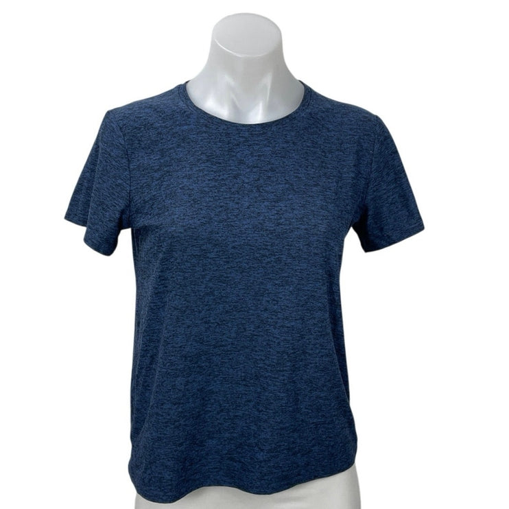 Outdoor Voices Women's Blue Space Dye Short Sleeve Athletic T Shirt Tee Top S