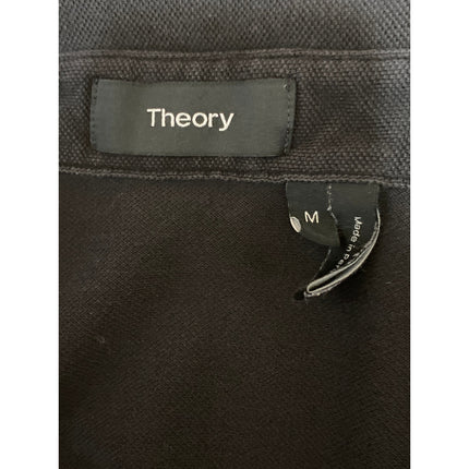 Theory Bron B Air Pique Mens Black Short Sleeve Collared Golf Polo Shirt Top M