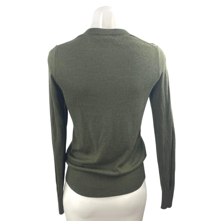 Banana Republic Women's Green Silk Cashmere Knit Long Sleeve Sweater Top Size XS