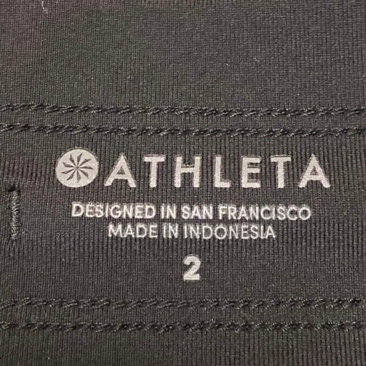 Athleta Women's Black High Waist Drawstring Mini Straight Pencil Skirt Skort 2