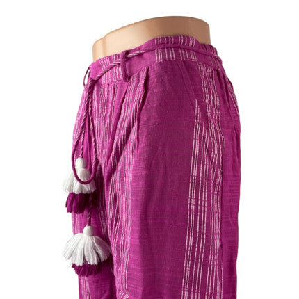 Anthropologie Ollari Womens Pink Stripe High Rise Loose Tapered Trousers Pants S