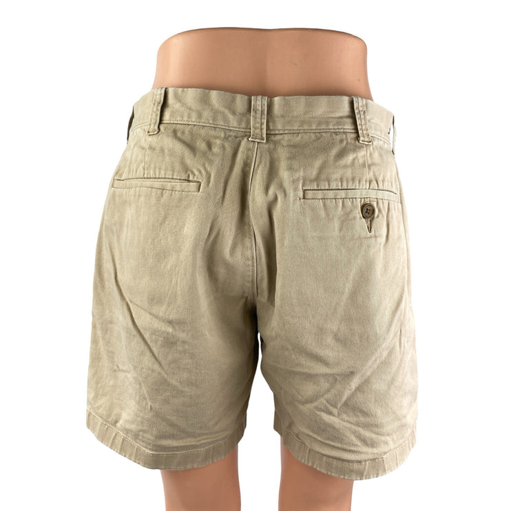 J. Crew Men's Beige Tan High Rise Twill Wide Leg Casual Chino Khaki Shorts Sz 30