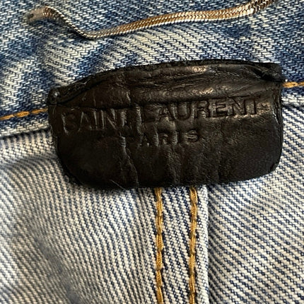 Saint Laurent Men's Blue High Waisted Relaxed Straight Denim Jeans Pants Sz 34