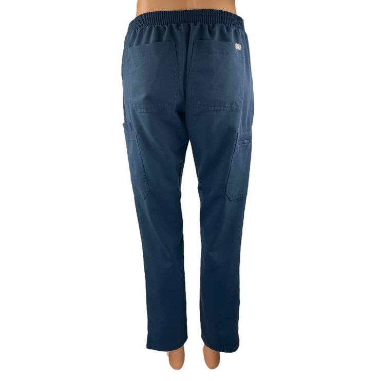 Figs Women's Blue Drawstring Cargo Straight Nurse Medical Scrub Pants Size XS