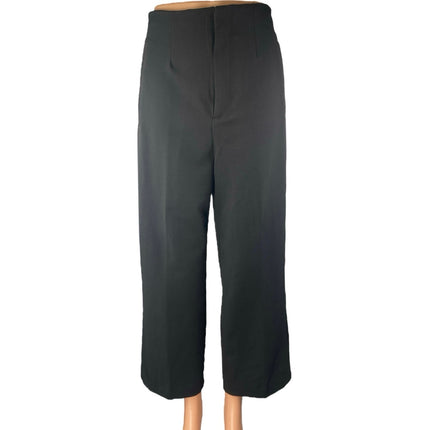 Zara Women's Black High Waisted Pleated Wide Leg Baggy Trousers Pants Size S
