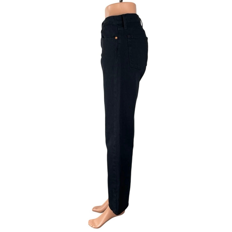 Levi's Wedgie Straight Women's Black High Rise Relaxed Ankle Denim Jeans Size 28