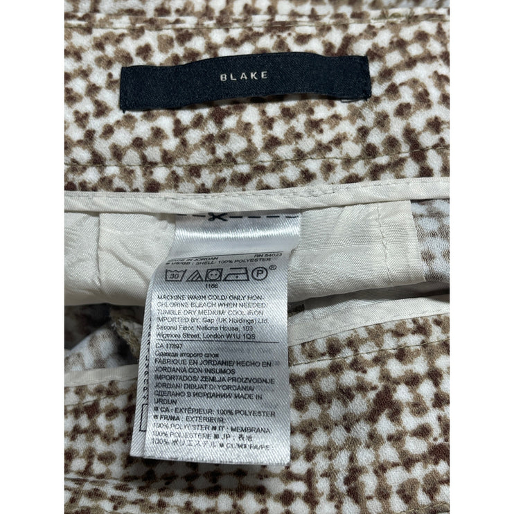 Banana Republic Blake Brown White High Rise Wide Leg Cropped Trousers Pants 6