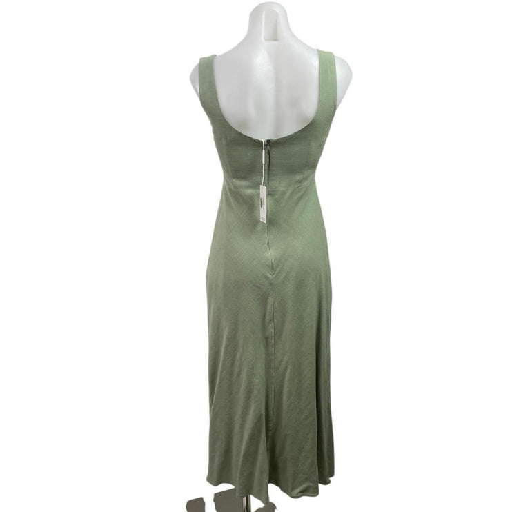 NEW Petal & Pup Apollo Green Sleeveless Twist Cut Out Maxi A-Line Tank Dress XS