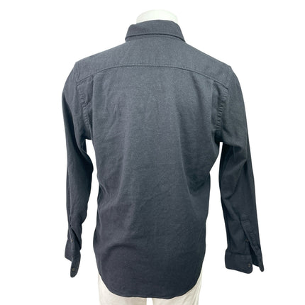 Faherty Men's Black Collar Chest Pocket Long Sleeve Button Down Shirt Top Size L