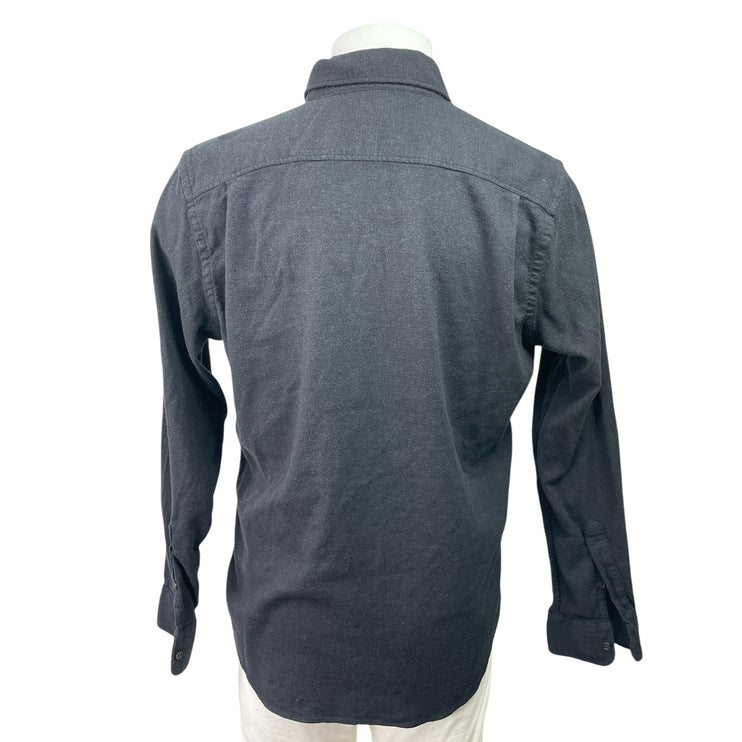 Faherty Men's Black Collar Chest Pocket Long Sleeve Button Down Shirt Top Size L