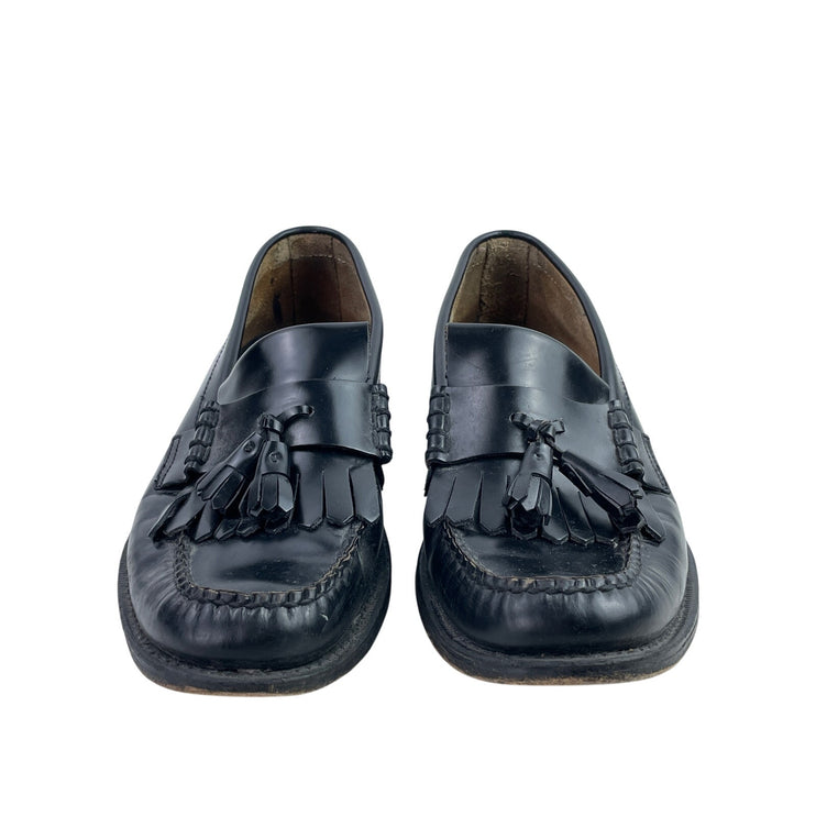 G.H. Bass Weejuns Layton Kiltie Mens Black Leather Tassels Flat Loafer Shoes 9.5