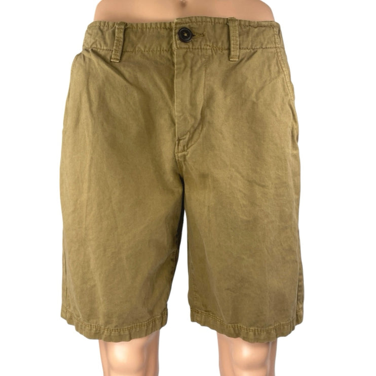 American Eagle Outfitters Men's Brown Tan High Waist Khaki Chino Shorts Size 30