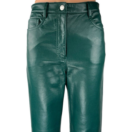 Aritzia Wilfred The Melina Faux Leather Green Women's Straight Casual Pants 4