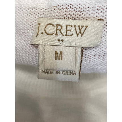 J,Crew Women's White Knit Short Sleeve Round Neck Basic T Shirt Tee Top Size M