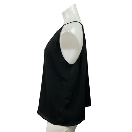 Mango MNG Womens Black Sleveless Pleated Front Raceback Boxy Blouse Top Size XS