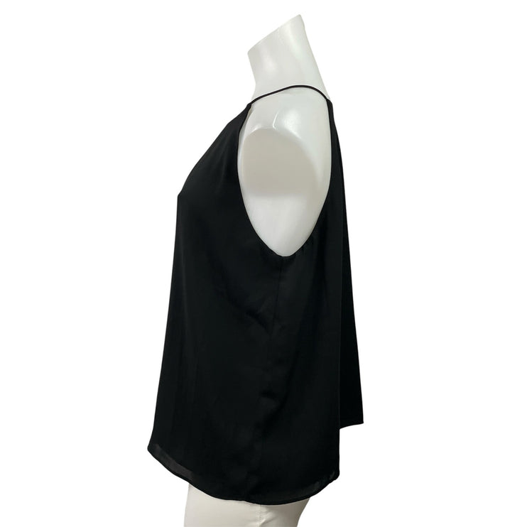 Mango MNG Womens Black Sleveless Pleated Front Raceback Boxy Blouse Top Size XS