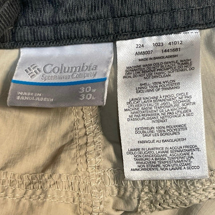 Columbia Olive Green Mid Rise Straight Leg Pockets Cargo Trousers Pants Size 30