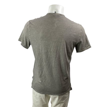 John Varvatos Men's Gray Short Sleeves Button Pullover Henley Tee T-shirt Top S
