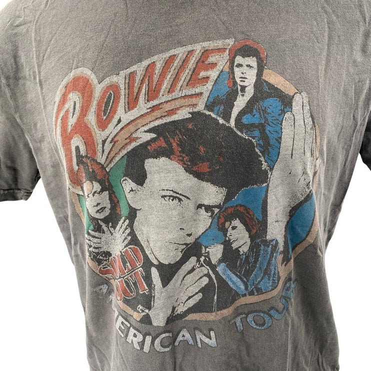 Lucky Brand Men's Gray Bowie Graphic Short Sleeve Crew T Shirt Tee Top Size L