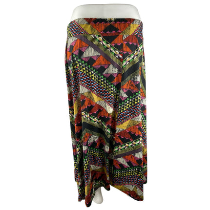 Double Click Multicolor Geometric Tribal High Rise Bohemian Maxi A-Line Skirt XL