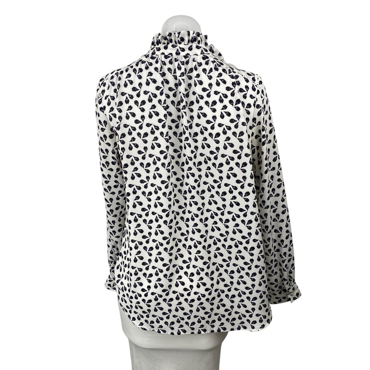 Ann Taylor Women's Floral Collared Long Sleeve Button Down Shirt Blouse Top Sz S