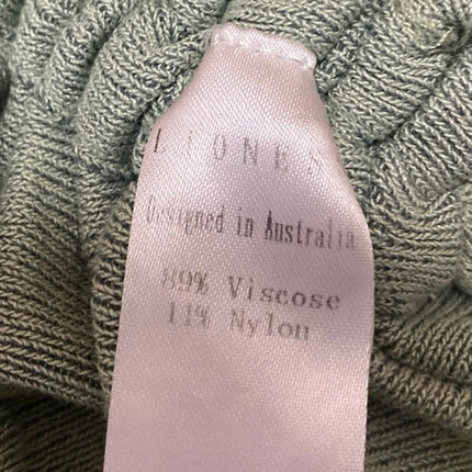 Lioness Green Sleeveless Ribbed Knit Side Ruched Tank Mini Bodycon Dress Size M