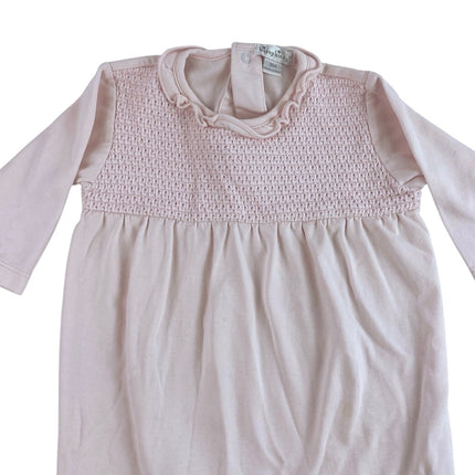 Kissy Kissy Baby Girls Pink Long Sleeve Ruffle Frogsuit One Piece Onesie Size 9M