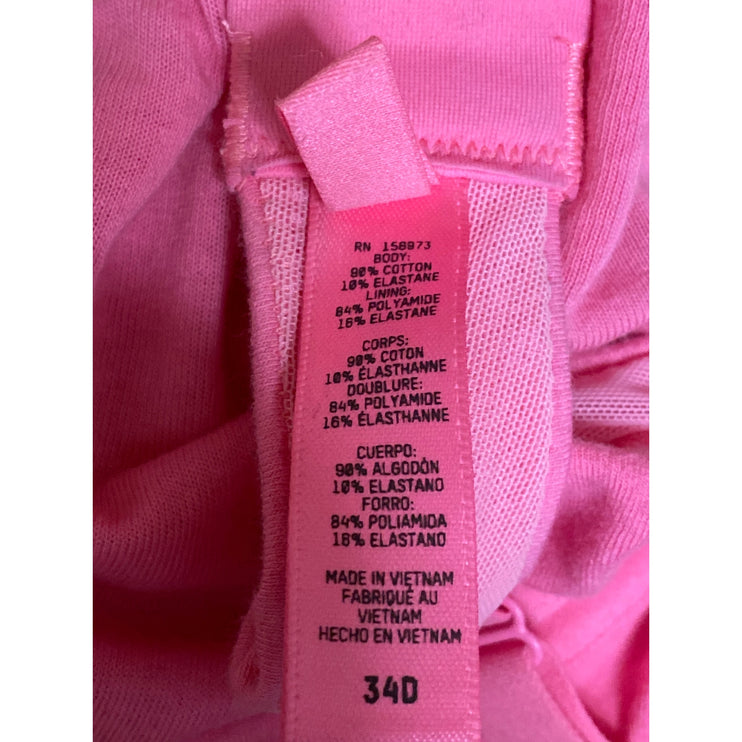 SKIMS Womens Pink Cotton Jersey Adjustable Strap Underwire T-Shirt Bra Size 34D