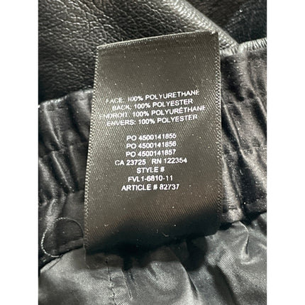 Aritzia Babaton Black Faux Vegan Leather High Rise Wide Leg Trousers Pants Sz 4