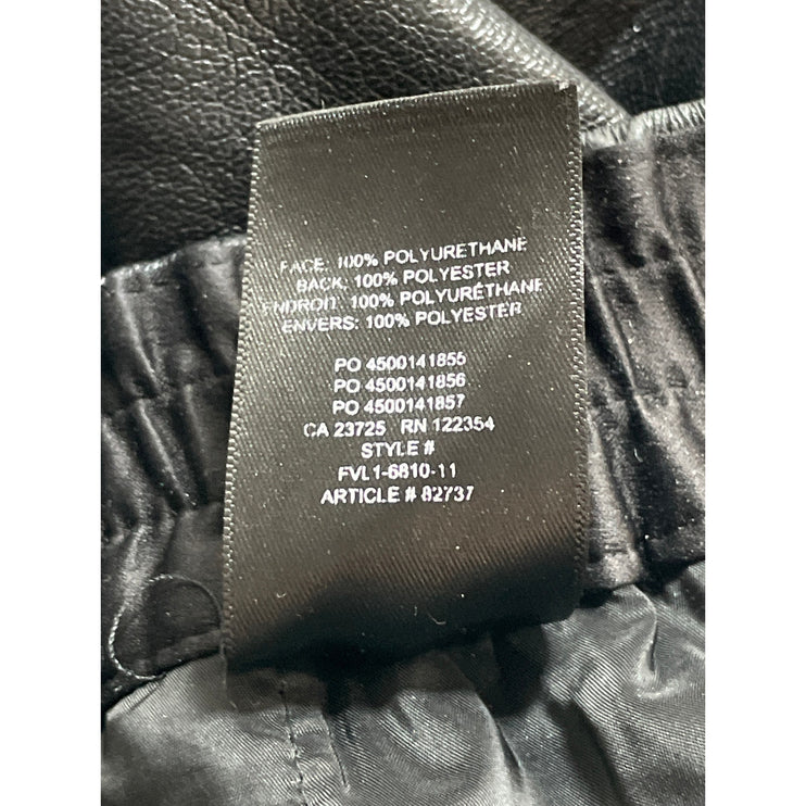 Aritzia Babaton Black Faux Vegan Leather High Rise Wide Leg Trousers Pants Sz 4
