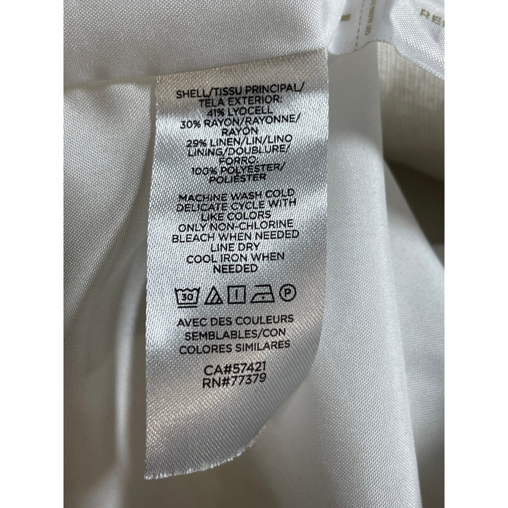 Ann Taylor White Double Breasted Notch Collar Long Sleeve Blazer Coat Jacket 6