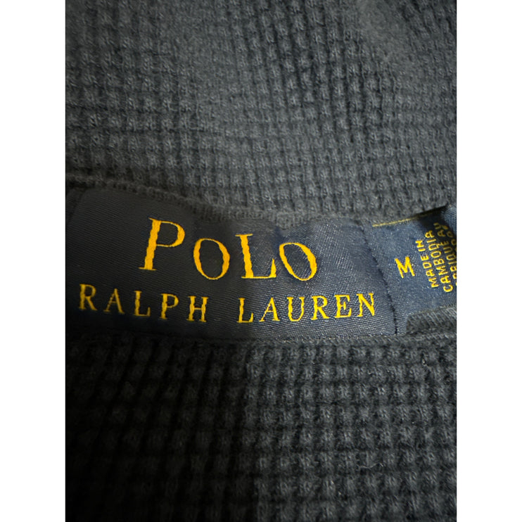 POLO Ralph Lauren Men's Blue Waffle Knit Long Sleeve Sweatshirt Sweater Top Sz M