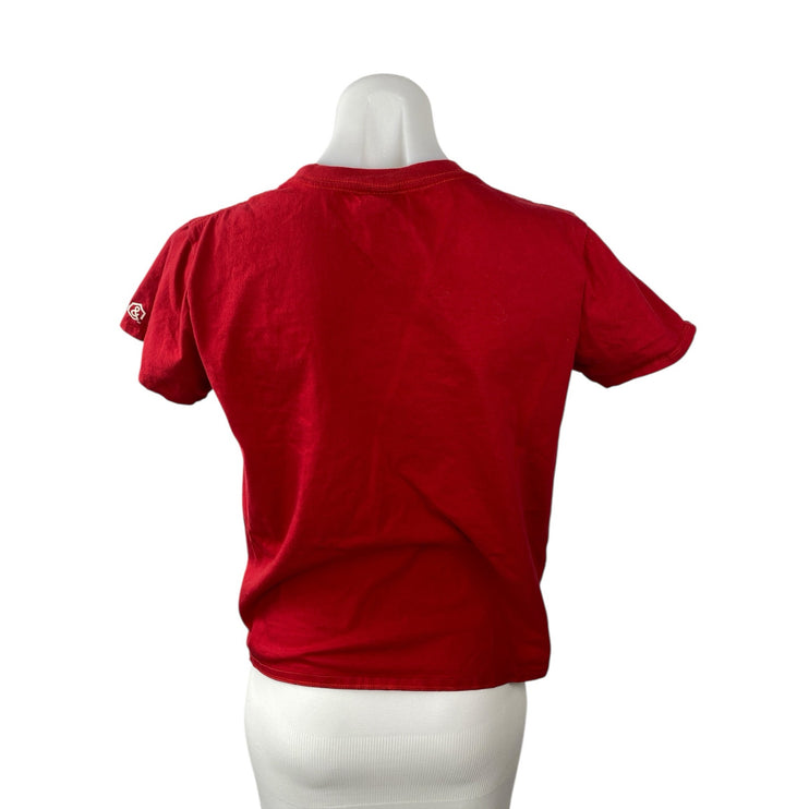 Agnes & Dora Women's Red Graphic Crew Neck Short Sleeve Basic Tee T-Shirt Top M