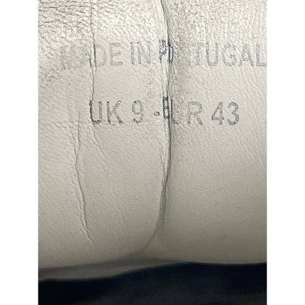 Arne Essential Black White Leather Lace Up Round Toe Athletic Sneakers Shoes 9.5