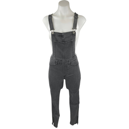 H&M Divided Black Sleeveless Ankle Zip Skinny Denim Jeans Overalls Jumpsuit Sz 4
