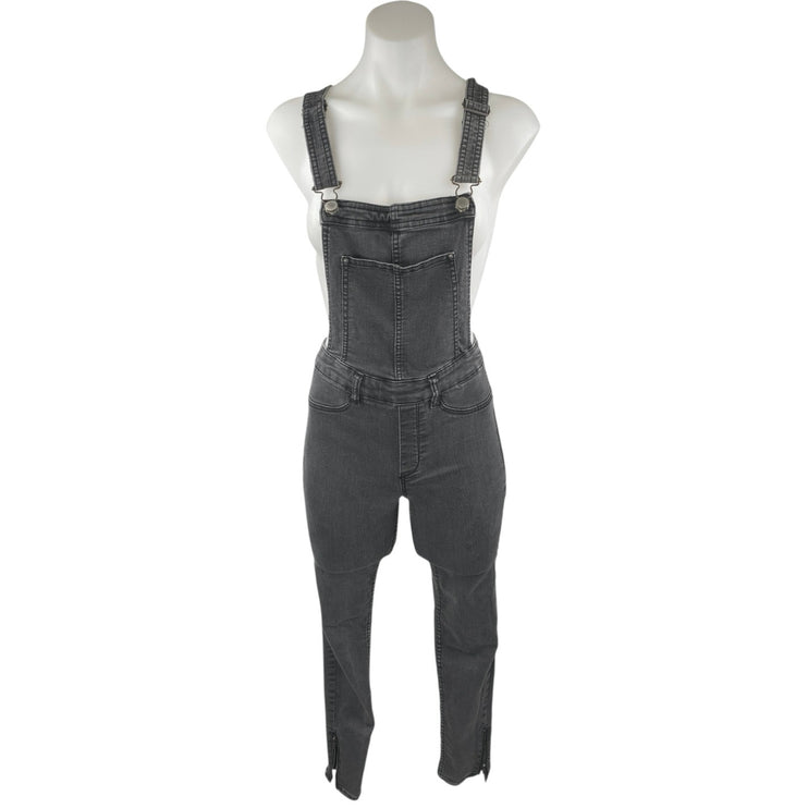 H&M Divided Black Sleeveless Ankle Zip Skinny Denim Jeans Overalls Jumpsuit Sz 4