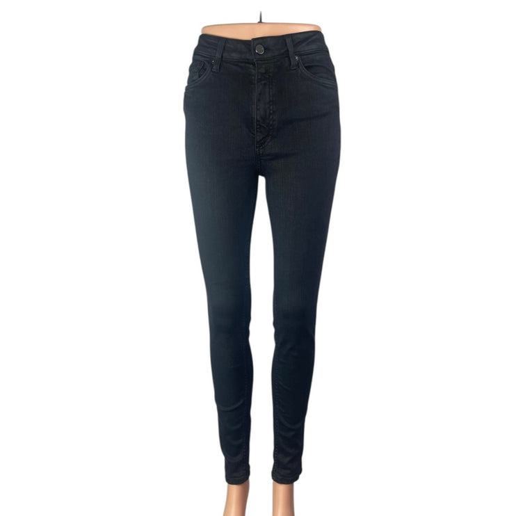 French Connection Women's Black High Waisted Slim Fit Skiiny Denim Jeans Pants 4