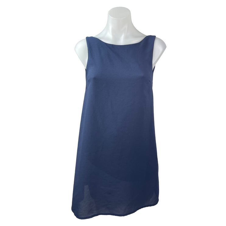 Tobi Women's Navy Blue Sleeveless Open Back Backless Tank A Line Mini Dress XS