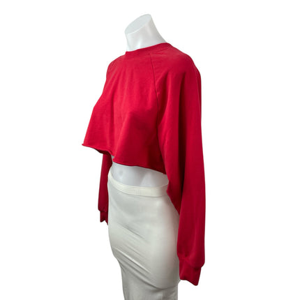 Alo Yoga Red Yoga Gym Workout Athletic Activewear Crop Sweater Sweatshirt Top S