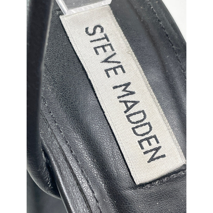 Steve Madden LOFTY Women's Black Block High Heels Slingback Platform Sandals 7.5