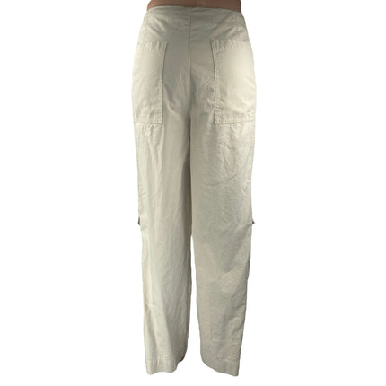 All:Row Women's Cream White Wide Leg High Waist Cargo Trousers Pants Size S