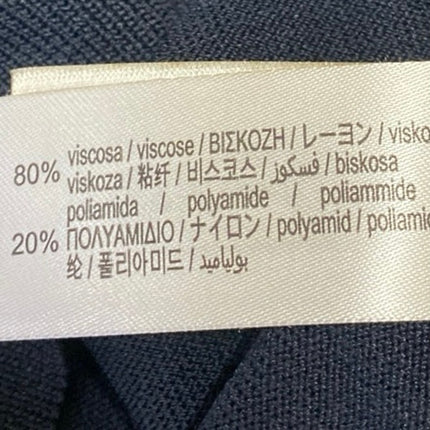 Zara Women's Blue Knit Short Puff Sleeve Crew Neck T-Shirt Blouse Top Size S