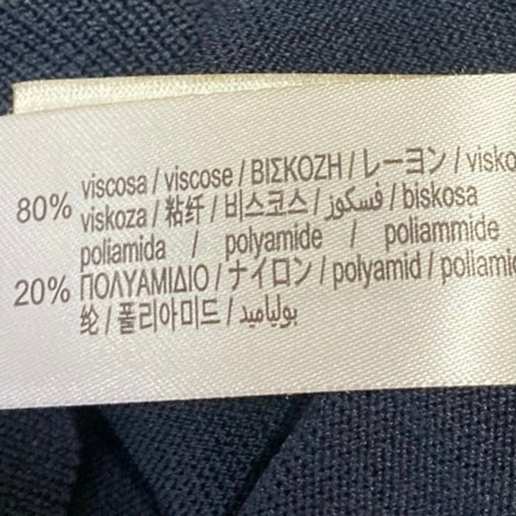 Zara Women's Blue Knit Short Puff Sleeve Crew Neck T-Shirt Blouse Top Size S