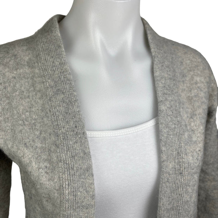 Aritzia Babaton Womens Gray Soft Cashmere Open Front 3/4 Sleeve Cardigan Sweater Sz XXS