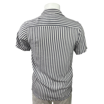 Denim & Flower Ricky Singh Men's Gray Striped Short Sleeve Button Down Shirt S