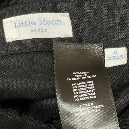 Aritzia Little Moon 100% Linen Womens Black Long Sleeves Button Down Shirt Top S