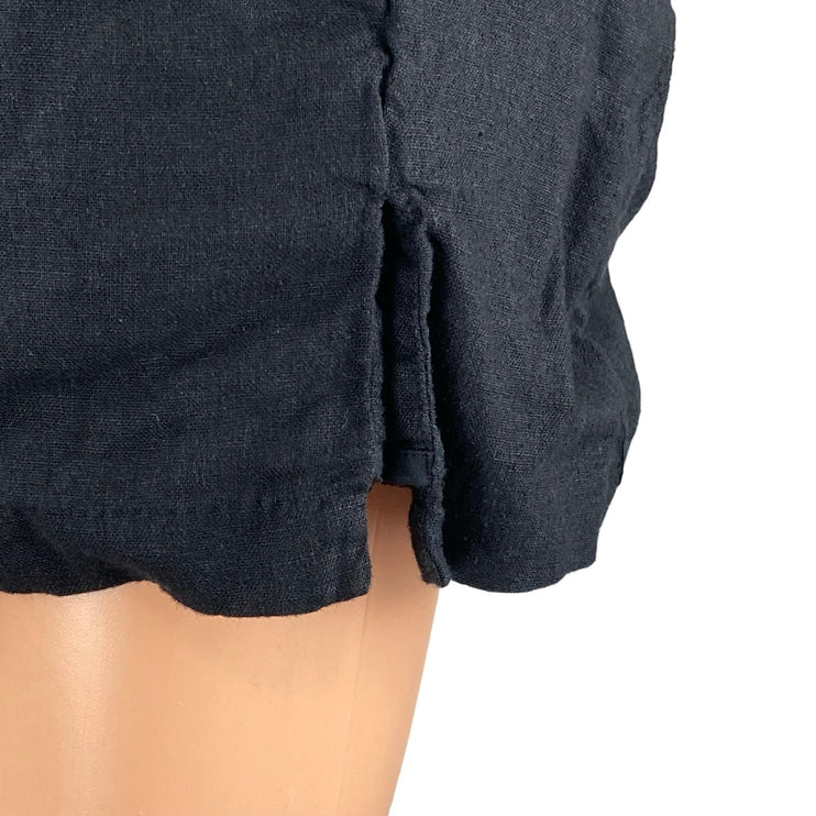 Abercrombie & Fitch Women's Black Linen High Rise Mini Flare A-Line Skirt Sz L