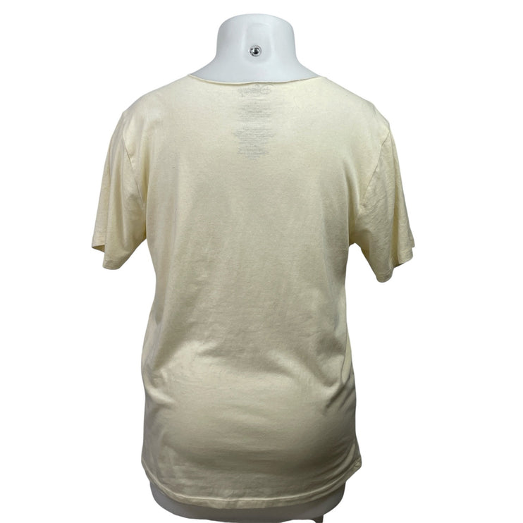 Disney Mickey & Friends Women's Cream Short Sleeve Graphic Tee T-shirt Top Sz L